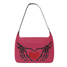 Load image into Gallery viewer, Ti Amo I love you - Exclusive Brand - Viva Magenta - Skeleton Heart Hands -  Journey Computer Shoulder Bag
