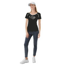 Load image into Gallery viewer, TI Amo I love you - Exclusive Brand - Tuatara - Double White Heart - Women&#39;s T shirt
