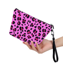 Load image into Gallery viewer, Ti Amo I love you - Exclusive Brand - Persian Pink with Cerise Leopard Spots - Sling Cosmetic Bag
