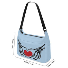 Load image into Gallery viewer, Ti Amo I love you - Exclusive Brand - Spindle - Skeleton Heart Hands  -  Journey Computer Shoulder Bag
