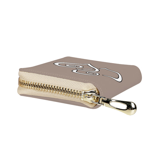 Ti Amo I love you - Exclusive Brand - Del Rio - Double White Heart - PU Leather - Zipper Card Holder