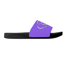 Load image into Gallery viewer, Ti Amo I love you- Exclusive Brand - Heliotrope 3 - Double White Heart - Slide Sandals - Black Soles
