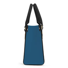 Load image into Gallery viewer, Ti Amo I love you - Exclusive Brand  - Blue Jay - Luxury Womens PU Tote Bag - Black Straps
