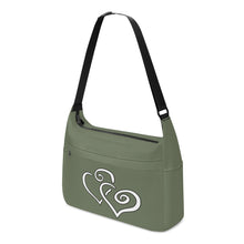 Load image into Gallery viewer, Ti Amo I love you - Exclusive Brand - Limed Ash - Double White Heart - Journey Computer Shoulder Bag
