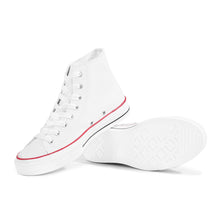 Load image into Gallery viewer, Ti Amo I love you - Exclusive Brand - White - Black Heart - High Top Canvas Shoes - White  Soles
