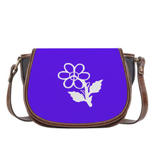 Load image into Gallery viewer, Ti Amo I love you - Exclusive Brand  - Dark Purple - White Daisy - Saddle Bag
