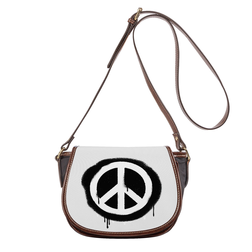 Ti Amo I love you - Exclusive Brand - Concrete - Peace Sign - Saddle Bag