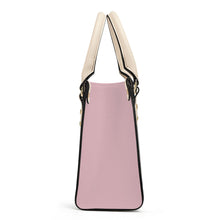 Load image into Gallery viewer, Ti Amo I love you - Exclusive Brand - Pinkish Grey - Luxury Womens PU Tote Bag - Cream Straps
