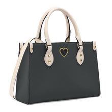 Load image into Gallery viewer, Ti Amo I love you - Exclusive Brand - Pirate Black - Luxury Womens PU Tote Bag - Cream Straps
