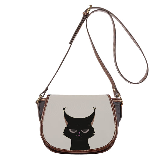 Ti Amo I love you - Exclusive Brand - Swirl -  Black Cat - Saddle Bag
