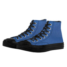 Load image into Gallery viewer, Ti Amo I love you - Exclusive Brand -  Forever in Blue Jeans - High Top Canvas Shoes - Black  Soles
