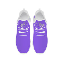 Load image into Gallery viewer, Ti Amo I love you - Exclusive Brand - Heliotrope 3 - Double White Heart - Lightweight Mesh Knit Sneaker - White Soles
