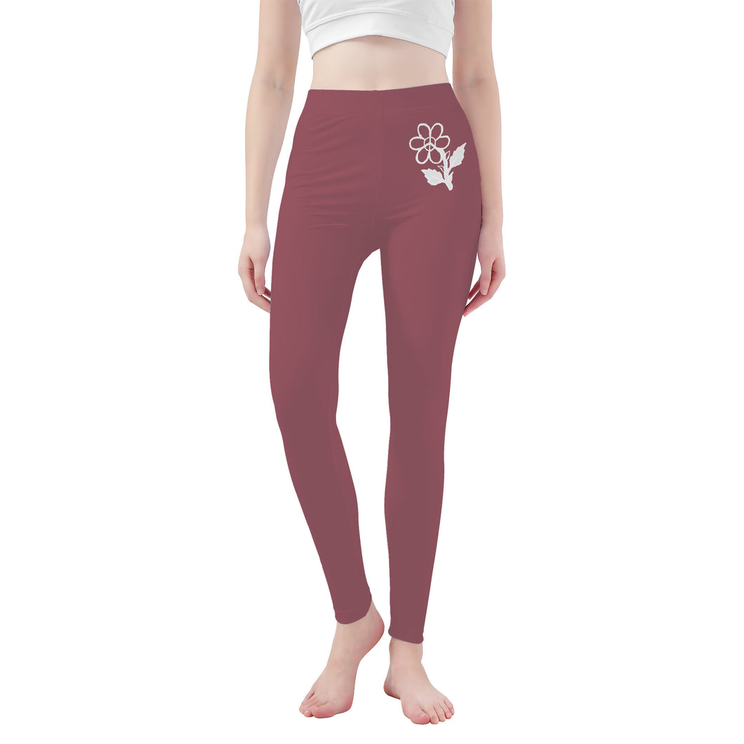 Ti Amo I love you - Exclusive Brand - Spinel Rose -  White Daisy -  Yoga Leggings