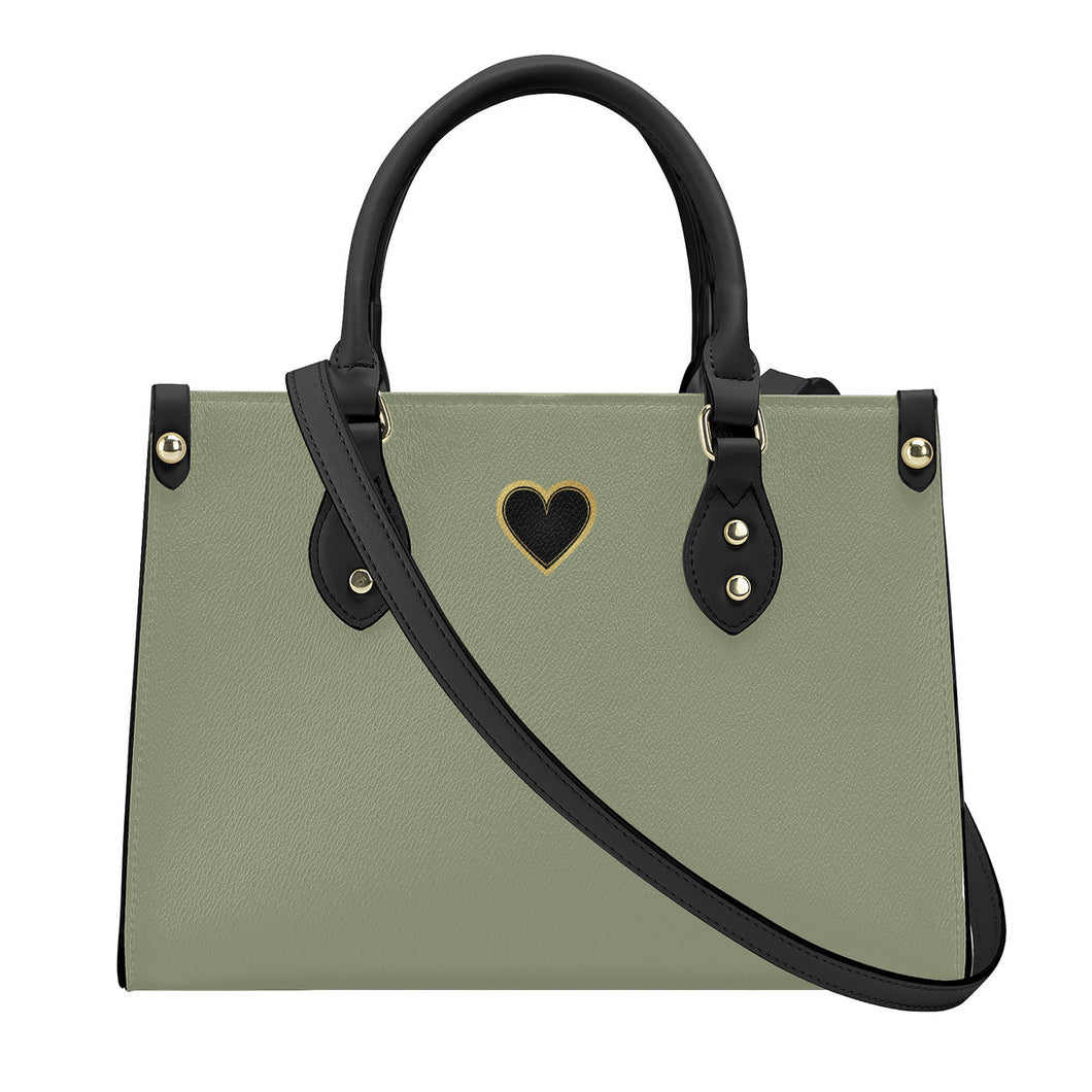 Ti Amo I love you - Exclusive Brand - Sage - Luxury Womens PU Tote Bag - Black Straps