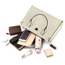 Load image into Gallery viewer, Ti Amo I love you - Exclusive Brand  - Eggshell - Luxury Womens PU Tote Bag - Cream Straps
