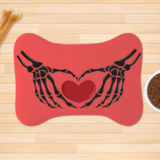 Ti Amo I love you - Exclusive Brand - Persimmon - Skeleton Hands with Heart  - Big Paws Pet Rug
