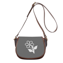 Load image into Gallery viewer, Ti Amo I love you - Exclusive Brand - Dove Gray - White Daisy -  Saddle Bag
