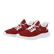 Load image into Gallery viewer, Ti Amo I love you - Exclusive Brand - Dark Burgundy -  Double Heart - Womens Mesh Knit Shoes - White Soles
