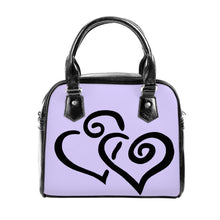 Load image into Gallery viewer, Ti Amo I love you - Exclusive Brand - Lilac - Double Black Heart -  Shoulder Handbag
