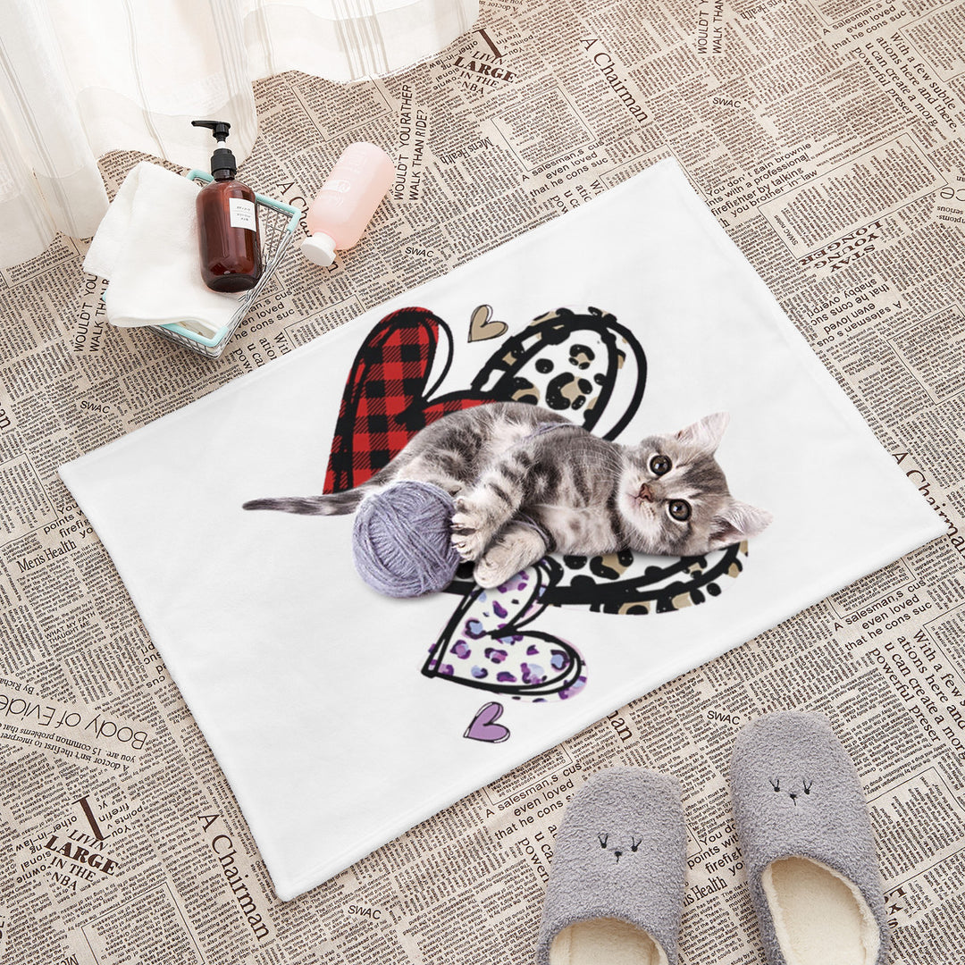 Ti Amo I love you - Exclusive Brand - White - Leopard Hearts - Pet Flannel Pet Blanket (15X23in)