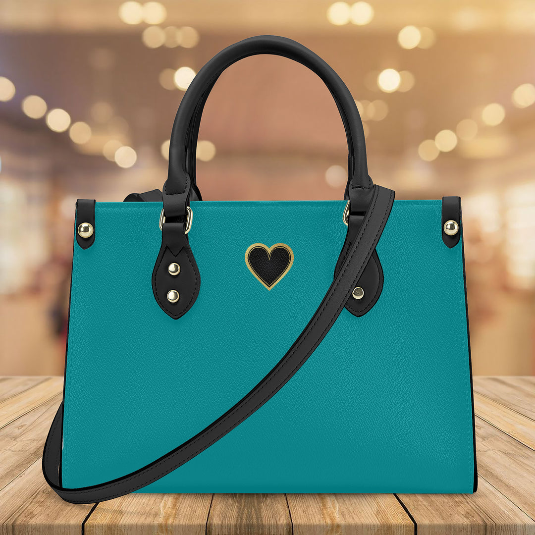 Ti Amo I love you - Exclusive Brand - Persian Green - Luxury Womens PU Tote Bag - Black Straps
