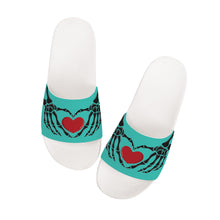 Load image into Gallery viewer, Ti Amo I love you - Exclusive Brand - Puerto Rico - Skeleton Hands with Heart -  Slide Sandals - White Soles
