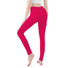 Load image into Gallery viewer, Ti Amo I love you - Exclusive Brand - Bright Hot Pink - Angry Fish  - Womens / Teen Girls  / Womens Plus Size  - Yoga Leggings - Sizes XS-3XL
