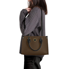 Load image into Gallery viewer, Ti Amo I love you - Exclusive Brand - Metallic Bronze - Luxury Womens PU Tote Bag - Black Straps
