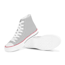 Load image into Gallery viewer, Ti Amo I love you - Exclusive Brand - Silver - White Daisy - High Top Canvas Shoes - White  Soles
