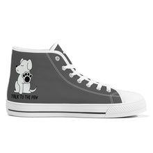 Load image into Gallery viewer, Ti Amo I love you  - Exclusive Brand - Davy&#39;s Grey - Talk to the Paw - High-Top Canvas Shoes - White - Ti Amo I love you
