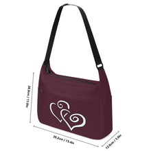 Load image into Gallery viewer, Ti Amo I love you - Exclusive Brand - Livid Brown 2 - Double White Heart - Journey Computer Shoulder Bag
