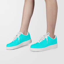 Load image into Gallery viewer, Ti Amo I love you - Exclusive Brand  - Aqua / Cyan - Skeleton Hands with Heart - Low Top Unisex Sneakers
