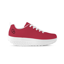 Load image into Gallery viewer, Ti Amo I love you - Exclusive Brand - Brick Red - Double Black Heart - Womens Mesh Heightening Shake Wedge Platform Shoes
