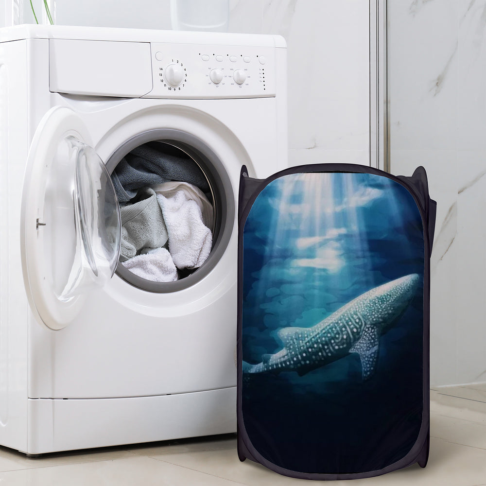 Ti Amo I love you - Exclusive Brand - Whale Shark - Laundry Hamper Black