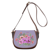 Load image into Gallery viewer, Ti Amo I love you - Exclusive Brand - Purple Heather - Floral Bouquet -  Saddle Bag
