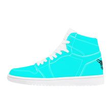 Load image into Gallery viewer, Ti Amo I love you - Exclusive Brand  - Aqua / Cyan - Skeleton Hands with Heart - High Top Synthetic Leather Sneaker
