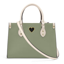 Load image into Gallery viewer, Ti Amo I love you - Exclusive Brand - Sage - Luxury Womens PU Tote Bag - Cream Straps
