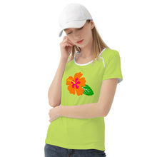 Load image into Gallery viewer, Ti Amo I love you - Exclusive Brand - Yellow Green - Hawaiian Flower - Women&#39;s T shirt - Sizes XS-2XL
