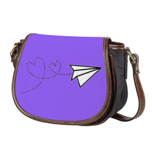 Load image into Gallery viewer, Ti Amo I love you - Exclusive Brand - Heliotrope 3 - Paper Airplane - Saddle Bag
