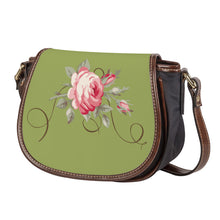 Load image into Gallery viewer, Ti Amo I love you - Exclusive Brand - Green Smoke - Rose - Saddle Bag
