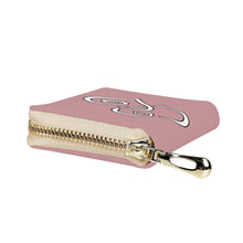 Load image into Gallery viewer, Ti Amo I love you - Exclusive Brand -  Oriental Pink - Double White Heart - Zipper Card Holder
