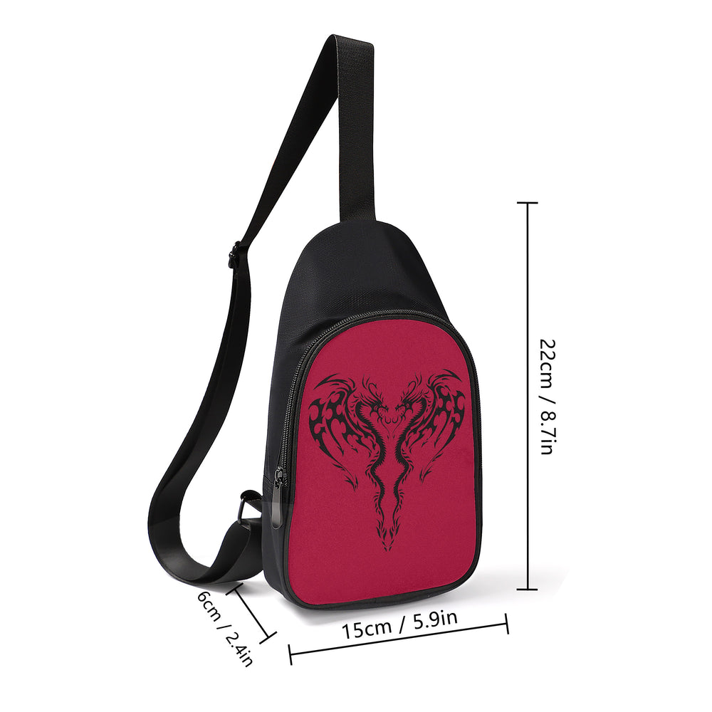 Ti Amo I love you - Exclusive Brand - Cardinal - Dragon Heads Heart -  Chest Bag
