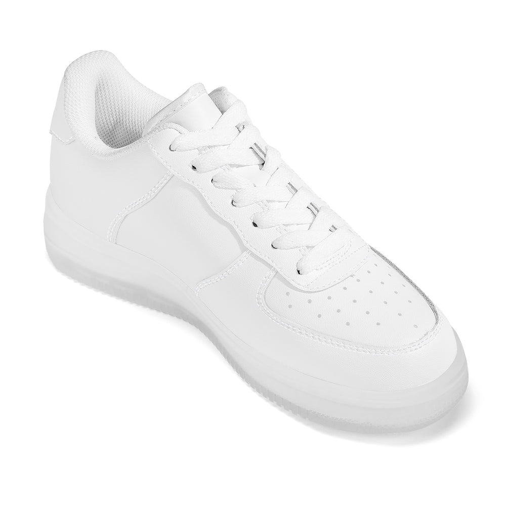 Ti Amo I love you - Exclusive Brand - White - Black Heart - Transparent Low Top Air Force Leather Shoes