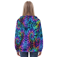 Load image into Gallery viewer, Ti Amo I love you - Exclusive Brand  - Women&#39;s Rainbiw Tie-Dye - Zipper Hoodie
