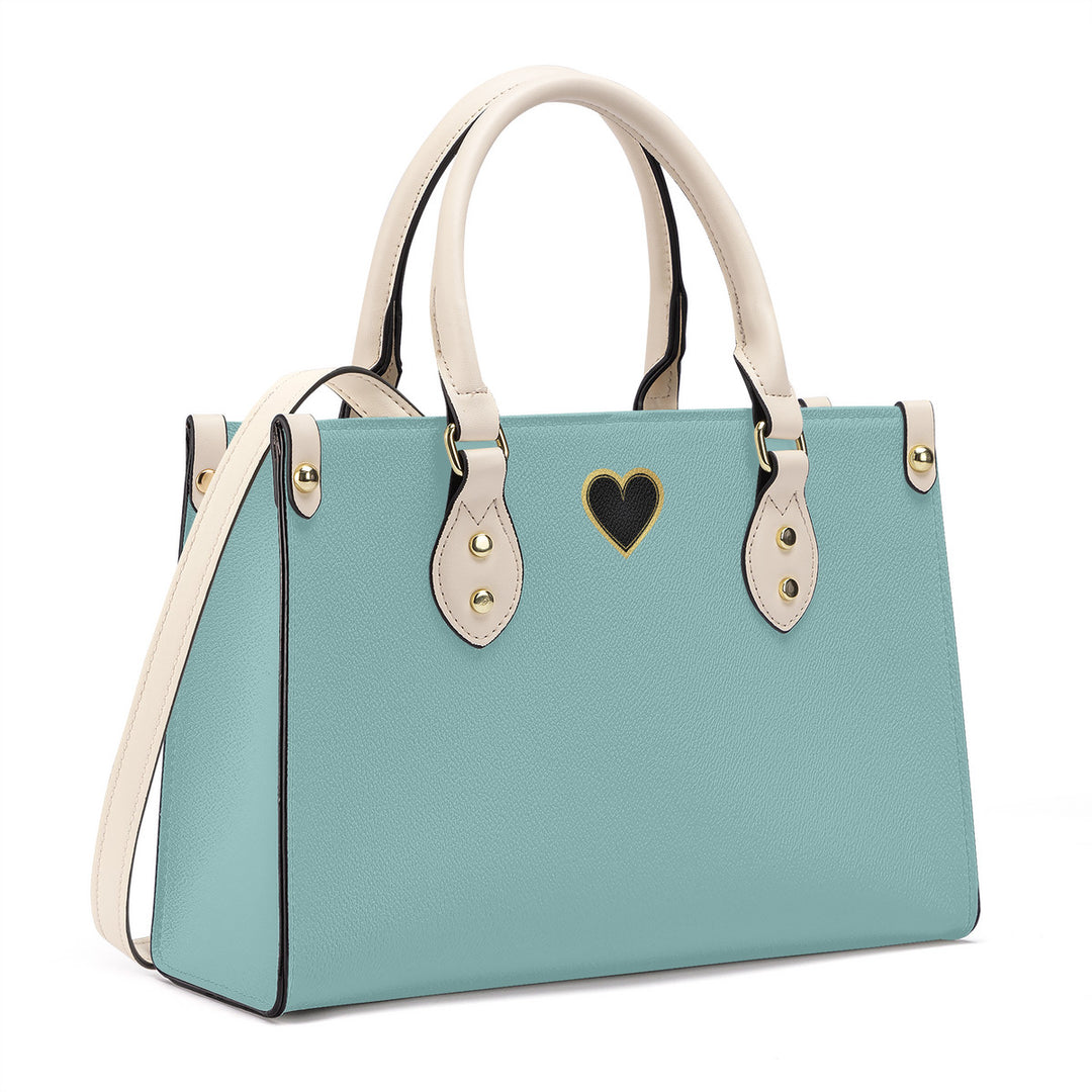Ti Amo I love you - Exclusive Brand - Shadow Green 2 - Luxury Womens PU Tote Bag - Cream Straps
