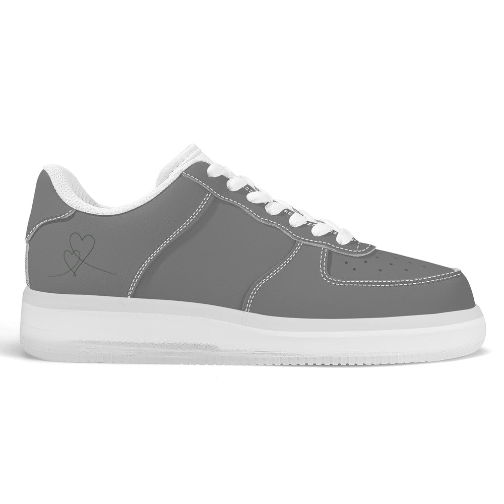 Ti Amo I love you - Exclusive Brand  - Dove Gray - Transparent Low Top Air Force Leather Shoes