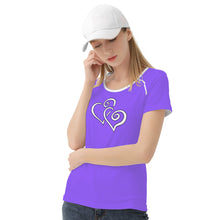 Load image into Gallery viewer, TI Amo I love you - Exclusive Brand - Heliotrope 3 - Double White Heart - Women&#39;s T shirt
