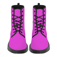 Load image into Gallery viewer, Ti Amo I love you - Exclusive Brand - Brilliant Lavender Rose - Double Black Heart - Synthetic Leather Boots
