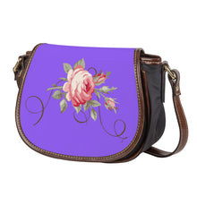 Load image into Gallery viewer, Ti Amo I love you - Exclusive Brand - Heliotrope 3 - Rose -  Saddle Bag
