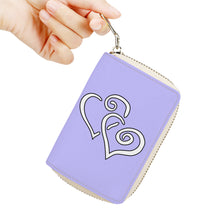 Load image into Gallery viewer, Ti Amo I love you - Exclusive Brand - Melrose - Double White Heart - PU Leather - Zipper Card Holder
